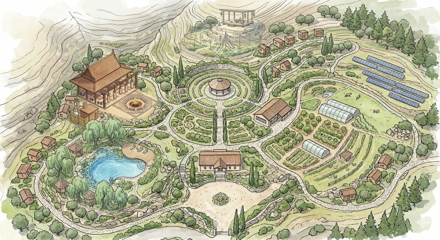 Elemental Discovery village masterplan — an aerial view of the long-term spatial vision